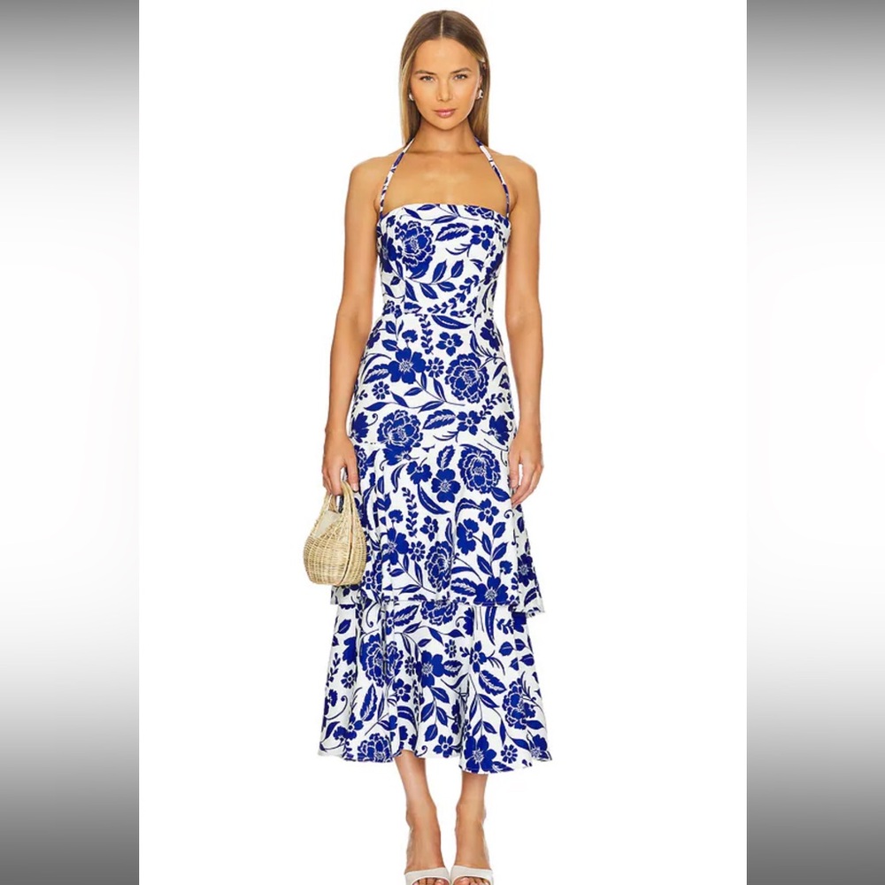 Milly Blue and White Floral Dress